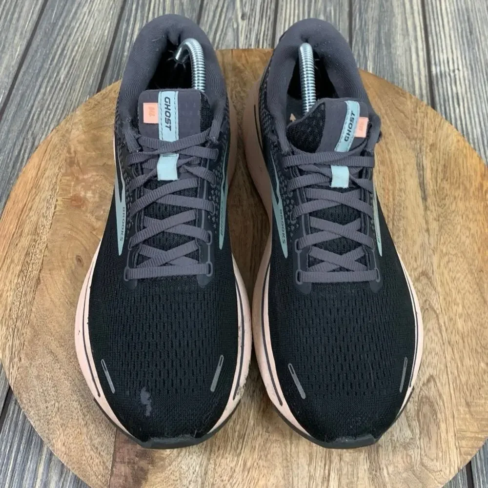 Brooks Ghost 14 Women Running Jogging Walking Sneakers Shoes 11‎ Black Pink Teal